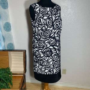 I.N. Studio black and white flower pattern dress